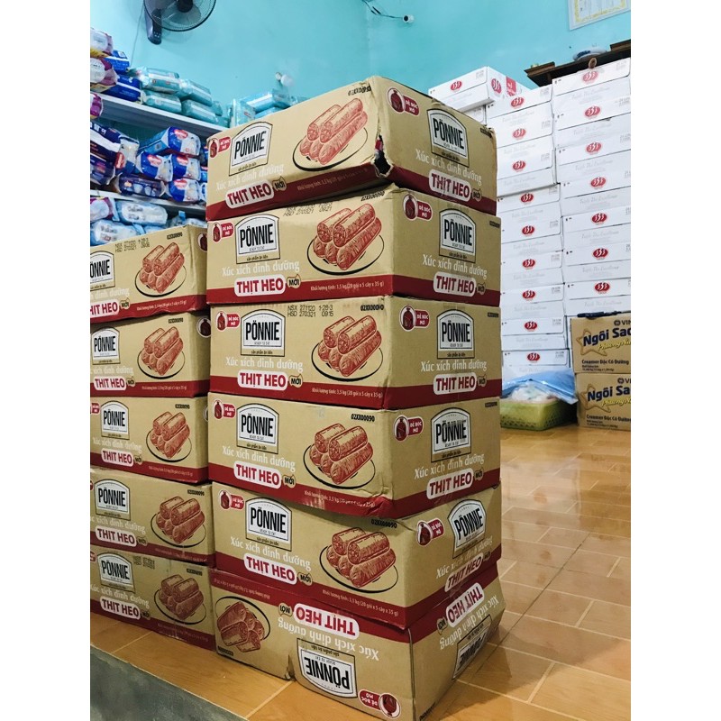 Thùng xúc xích dinh dưỡng thịt Heo Ponnie (20gói* 5cây *35g) | BigBuy360 - bigbuy360.vn