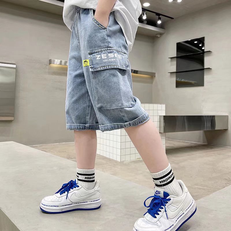 Quần short jeans BXPB ống rộng thời trang mùa hè cho bé trai