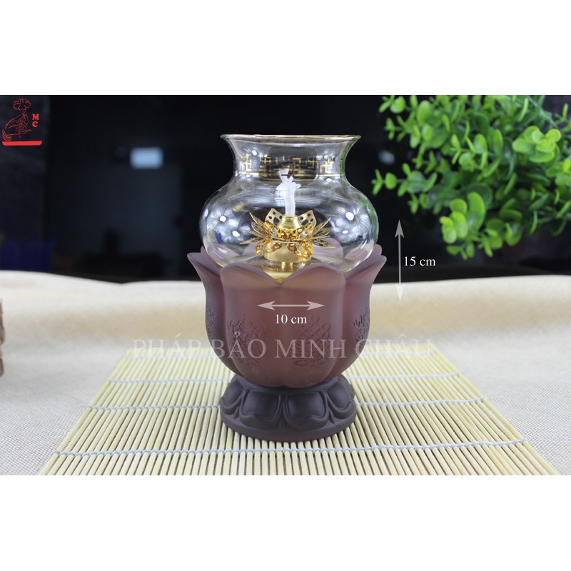 [PHÁP BẢO MINH CHÂU] Đèn Dầu 8 Cát Tường Lưu Ly - HÀNG NHẬP KHẨU CÔNG NGHỆ CAO