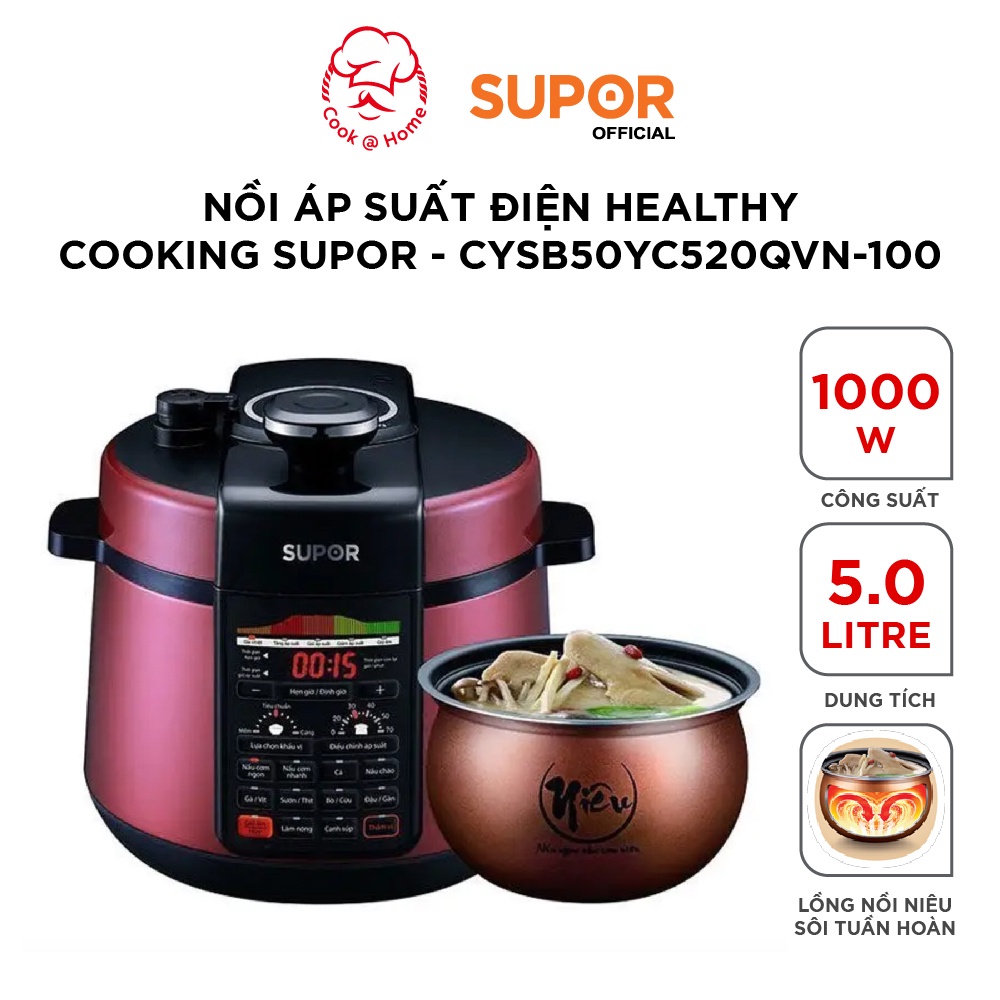 Nồi áp suất điện thông minh Niêu Supor CYSB50YC520QVN-100 5L  - 5L, 1000W.