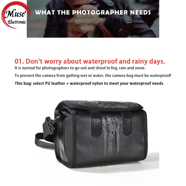 Túi Da Pu Chống Thấm Nước Đựng Máy Ảnh Dslr Tiện Dụng