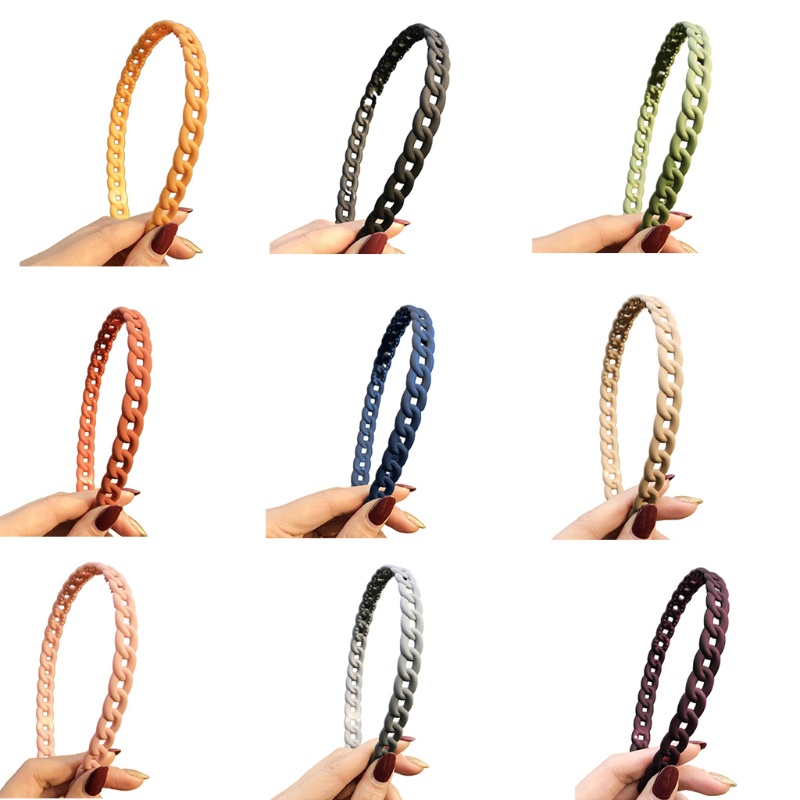 Flgo Băng Đô Cài Tóc Bằng Resin Màu Trơn Đơn Giản Thời Trang Cho Nữ