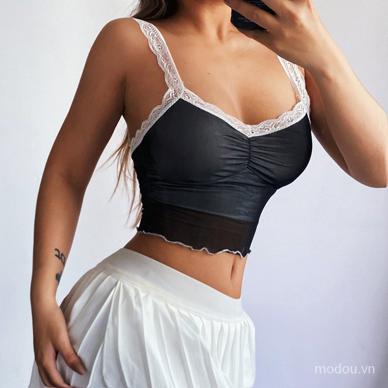 Áo Lửng Hở Lưng Phối Lưới Thời Trang Mùa Hè Cho Nữ