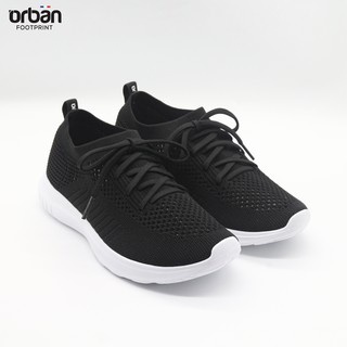 : Giày thể thao nữ slipon dạng lười Urban vải lưới thoáng khí cực êm chân màu đen