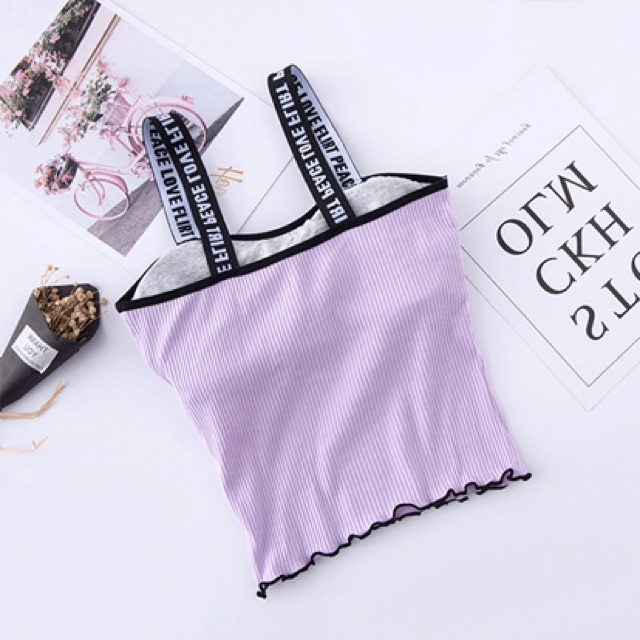 Áo hai dây croptop cotton tăm full màu siêu hot xinh xắn cho nữ M04