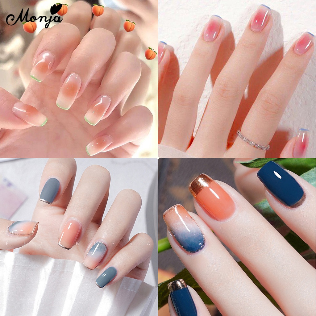 Gel sơn móng tay MONJA tạo hiệu ứng nhòe/ gradient/ màu nước trong suốt thời trang UV 8ml