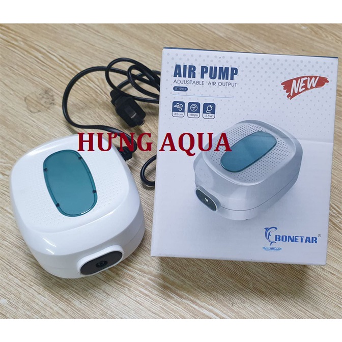 Máy sủi oxy, sủi oxy bể cá Bonetar BT-9903 1 vòi và BT-9905 2 vòi hàng cao cấp siêu êm (chính hãng)