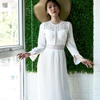Đầm maxi ren phối voan cao cấp