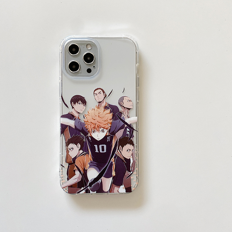 Iphone 12 / 11 Pro / Max / 6 / 6s / 7 / 8 Plus / Xr / X / Xs / Max / Se / 2020 Capa De Celular Flexível De Vôlei Haikyuu Para