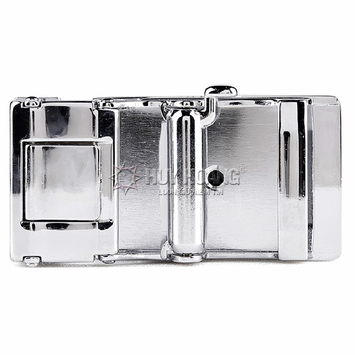 Đầu khóa Huy Hoàng mặt da bò đen khóa kim loại bạc HP9116