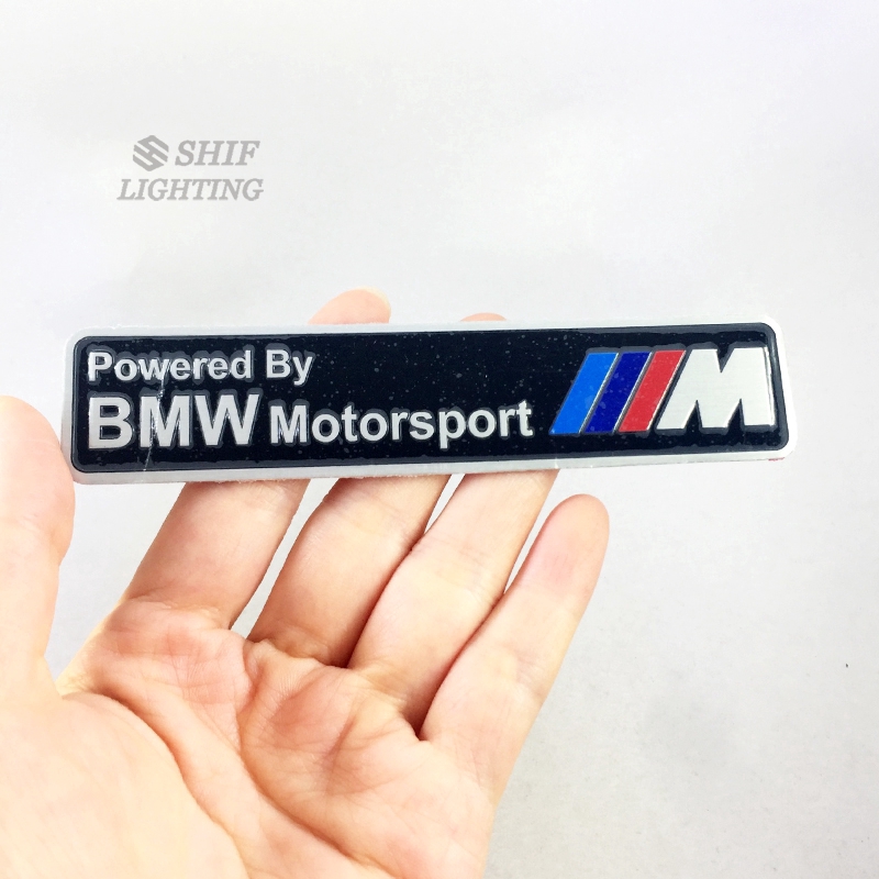 Logo dán trang trí xe hơi hình chữ BMW bằng nhôm cao cấp