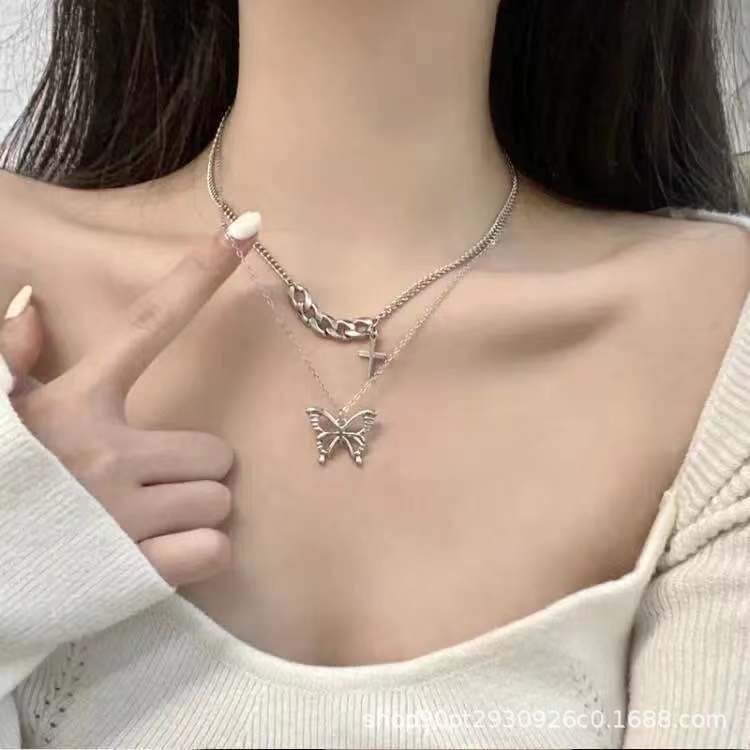 Vòng cổ choker mặt hình bướm / thánh giá phong cách thời trang đường phố cho nữ