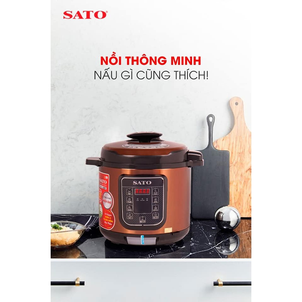 Nồi áp suất điện tử đa năng SATO 6AS033 6.0L Bảo Hành 12 Tháng.