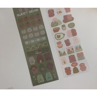 Set 2 tấm stickers hình gấu ú