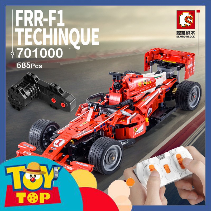 Đồ chơi lắp ráp ô tô đua ghép Technic xe công thức 1 Ferrari F1 có điều khiển từ xa xếp hình Sembo 701000