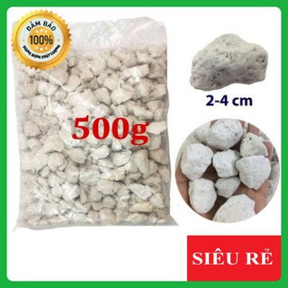 Đá Lông Vũ Turkey 2-4 Đá Nham Thạch Trắng (Pumice)500g - vật liệu lọc