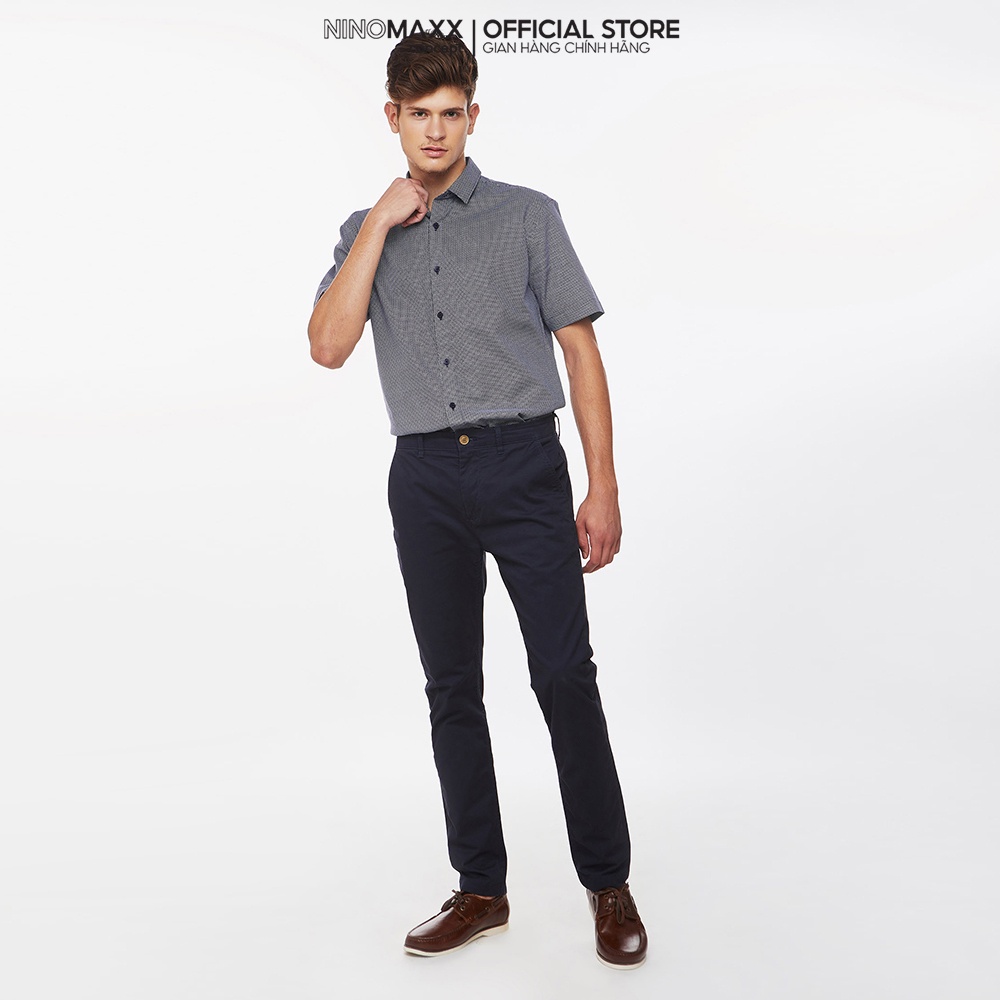 N&amp;M Áo sơ mi thời trang Nam tay ngắn chất liệu cotton 1905144