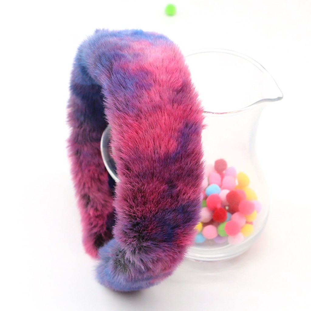 Băng Đô Lông Thỏ Nhân Tạo Nhiều Màu Phong Cách Retro Cho Nữ