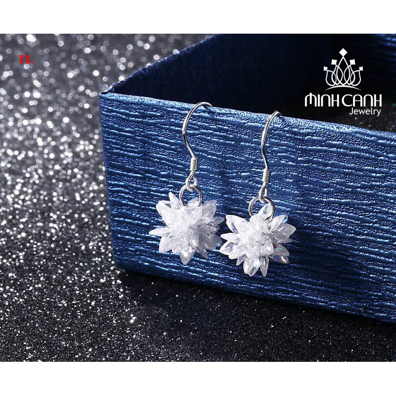 Bông Tai Bạc Hoa Tuyết Dáng Móc - Minh Canh Jewelry