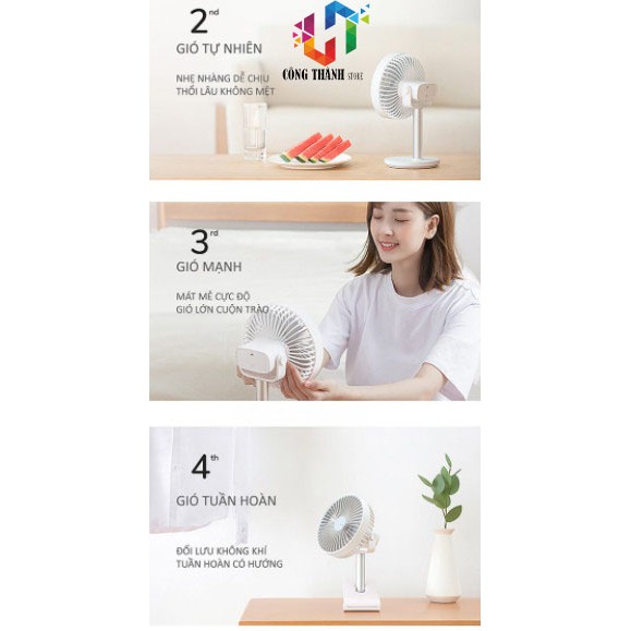 [Hàng Chính Hãng] Quạt mini kẹp xe đẩy, kẹp để bàn văn phòng Jisulife F7B | BigBuy360 - bigbuy360.vn