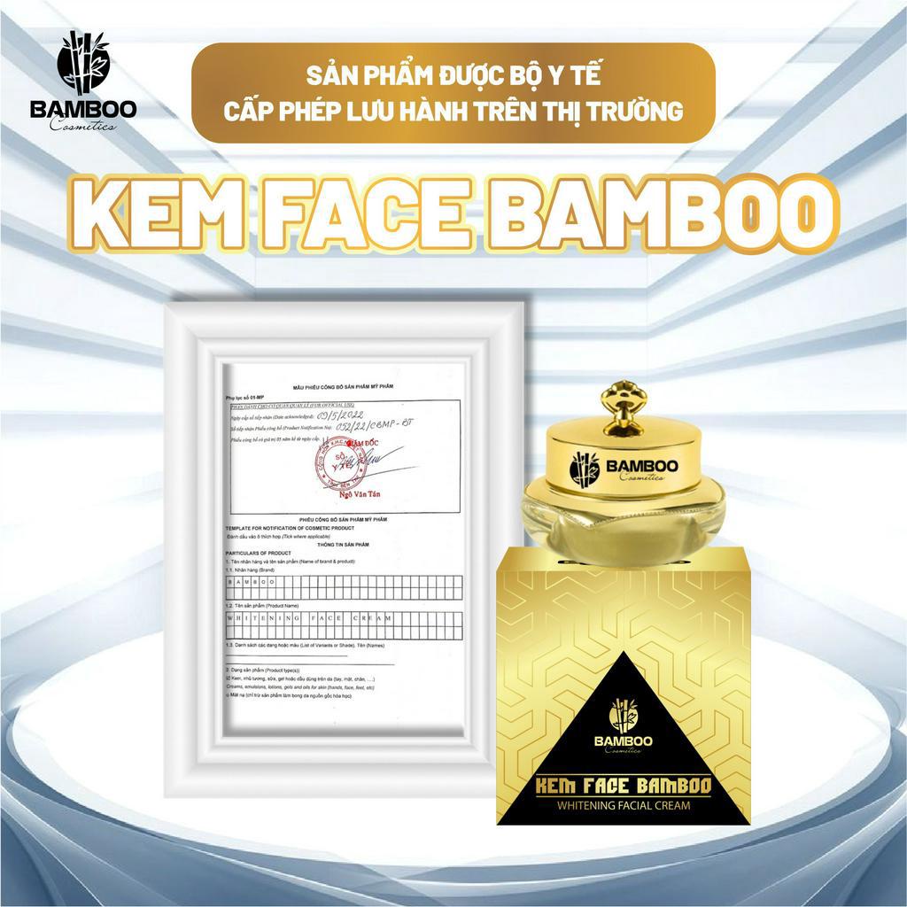 Kem Face Bamboo Whitening Facial Cream giúp chống nắng, dưỡng trắng da hũ 30g