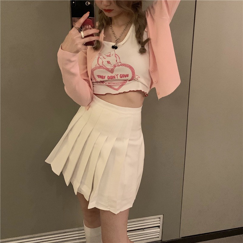 Áo dây ZHELIHANGFEI dệt kim dáng ngắn thời trang trẻ trung