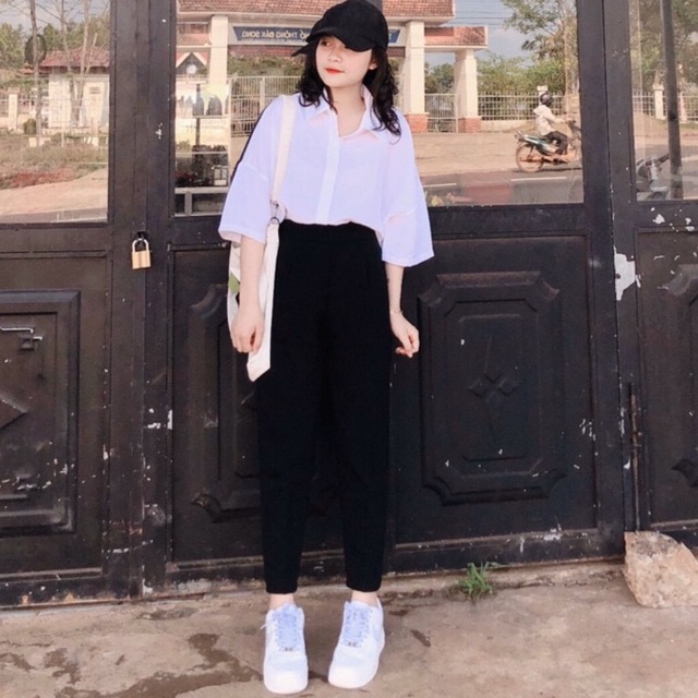 Quần Tây đen đi học ( quần baggy đen )