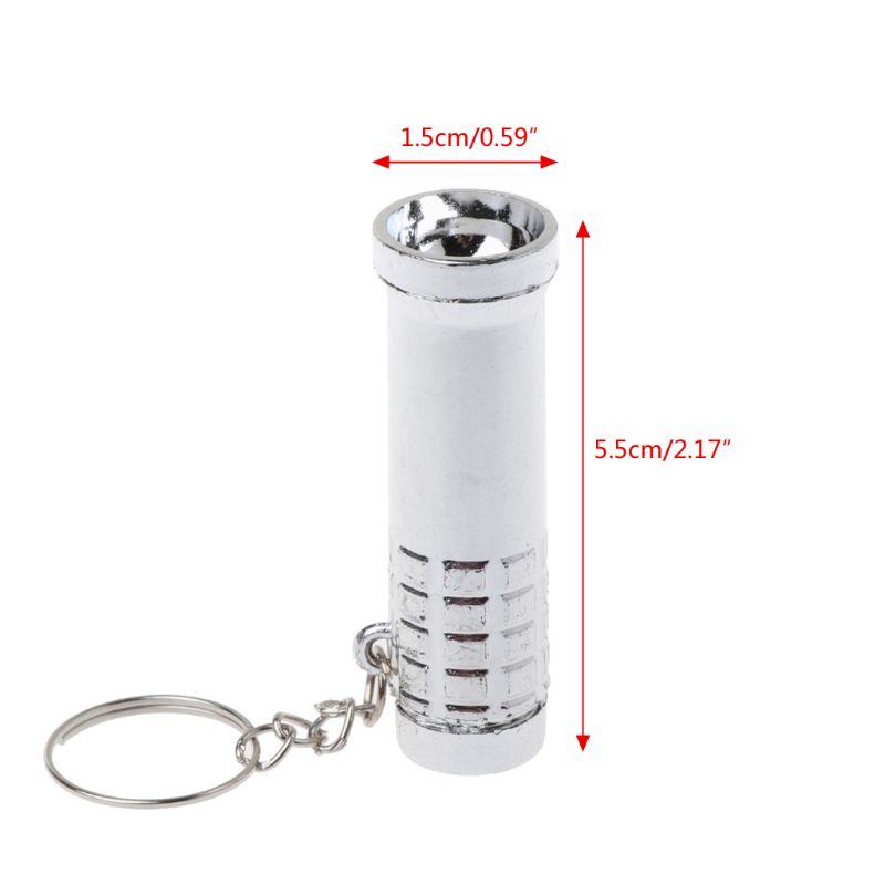 Móc khóa có đèn pin LED mini 2 trong 1 ánh sáng trắng/ tím tiện dụng