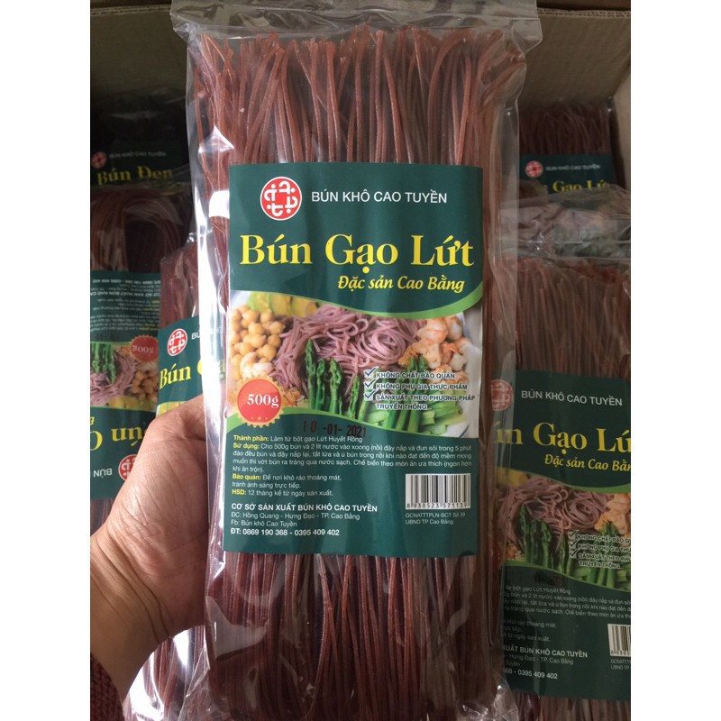 Mì bún gạo lứt đỏ Cao Tuyền đặc sản cao bằng eatclean ăn kiêng giảm cân gói 500g