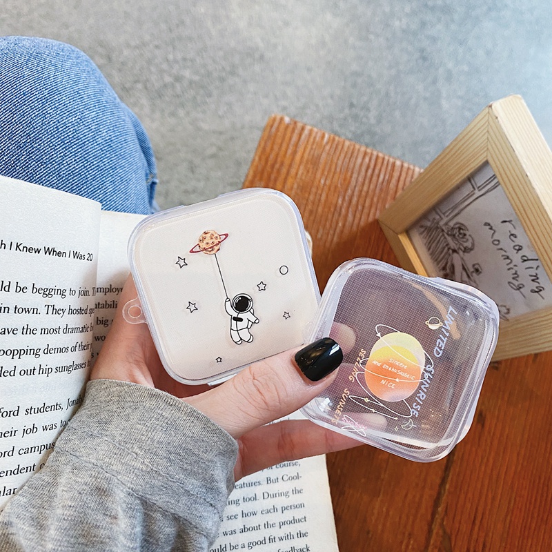 Vỏ bảo vệ hộp sạc tai nghe không dây Mi True 2 Xiaomi Air 2 bằng TPU trong suốt hình phi hành gia/ thuỷ thủ mặt trăng