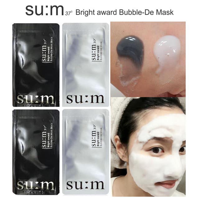 Combo 10 mặt nạ sủi bọt thải độc da Sum37 Bright Award Bubble-De Mask