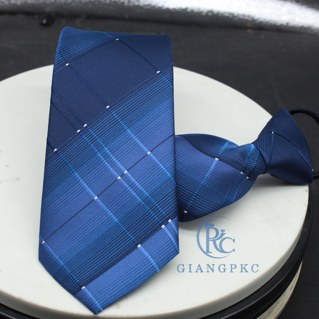 Cà vạt nam 8cm thắt sẵn dây kéo tiện lợi hàng 3 lớp lót silk Giangpkc36