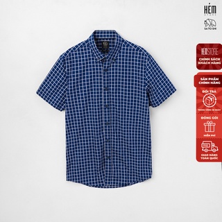 | Satoshi | Áo sơ mi nam SASM48 ngắn tay chất cotton thoáng mát, form slimfit dễ phối đồ, màu xanh