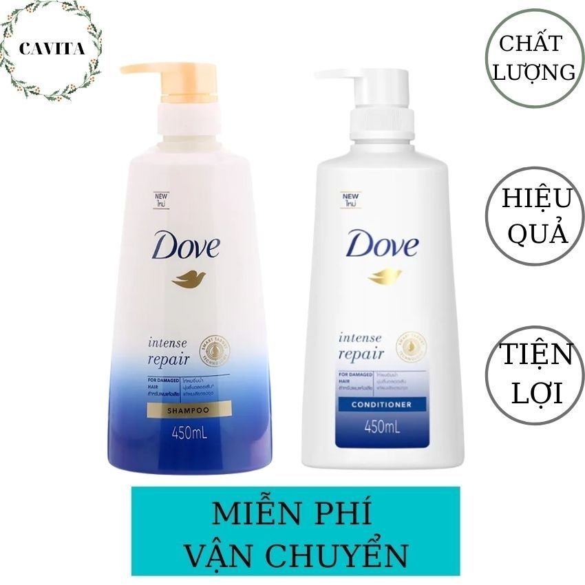 Dầu Gội-Xả Dove 425ml Thái Lan CAVITA giúp nuôi dưỡng, phục hồi tóc sau khi nhuộm duỗi, lưu hương lâu