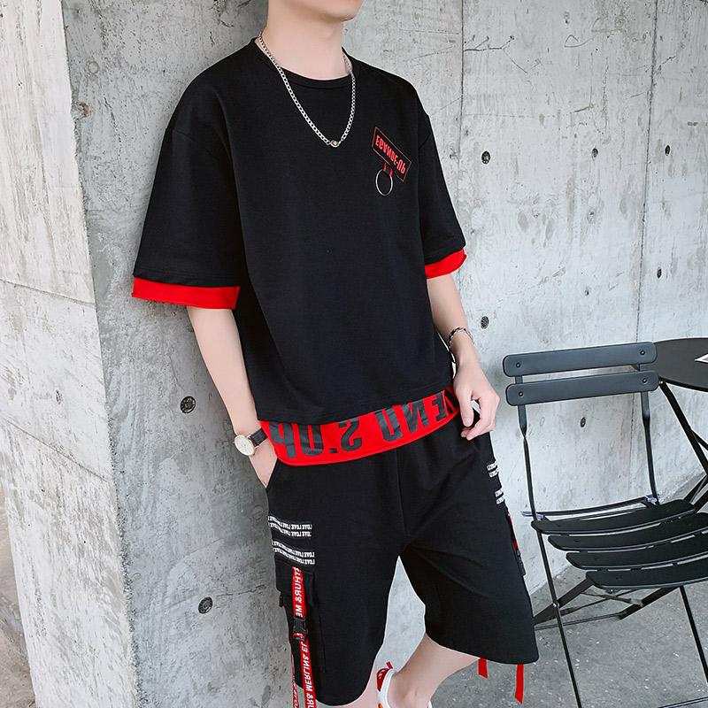 Bộ Quần Áo Thun Nam EGAND E - UP Quần Phối Dây Chữ Cá Tính Thời Trang SET NAM 9000038 B | BigBuy360 - bigbuy360.vn