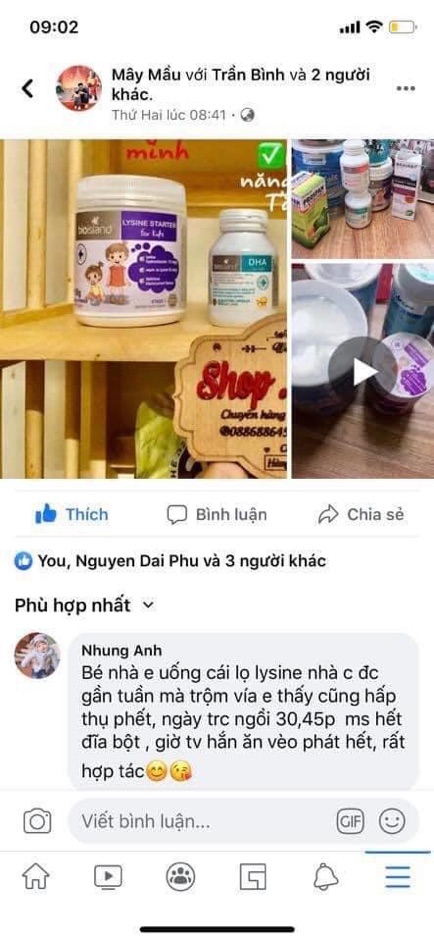 Lysine Bio Island Úc tăng chiều cao cho bé