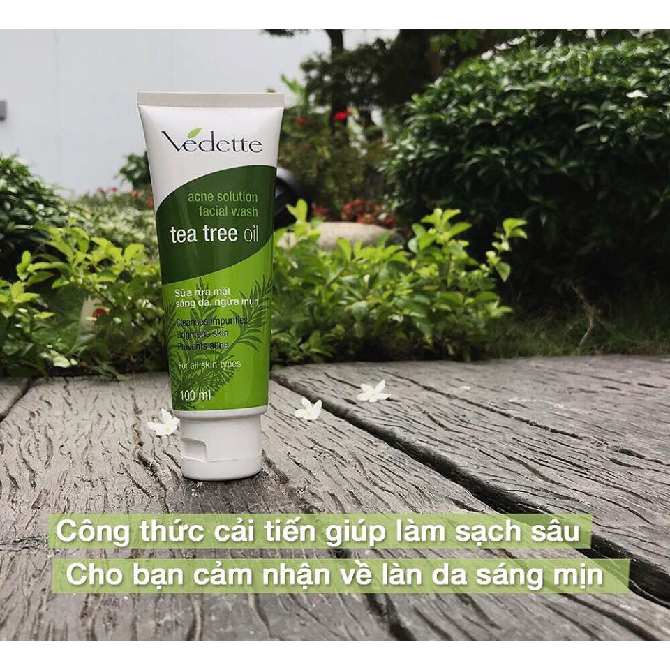 Bộ 04 sản phẩm dưỡng da, ngừa mụn tinh chất tràm trà *TEA TREE OIL* VEDETTE