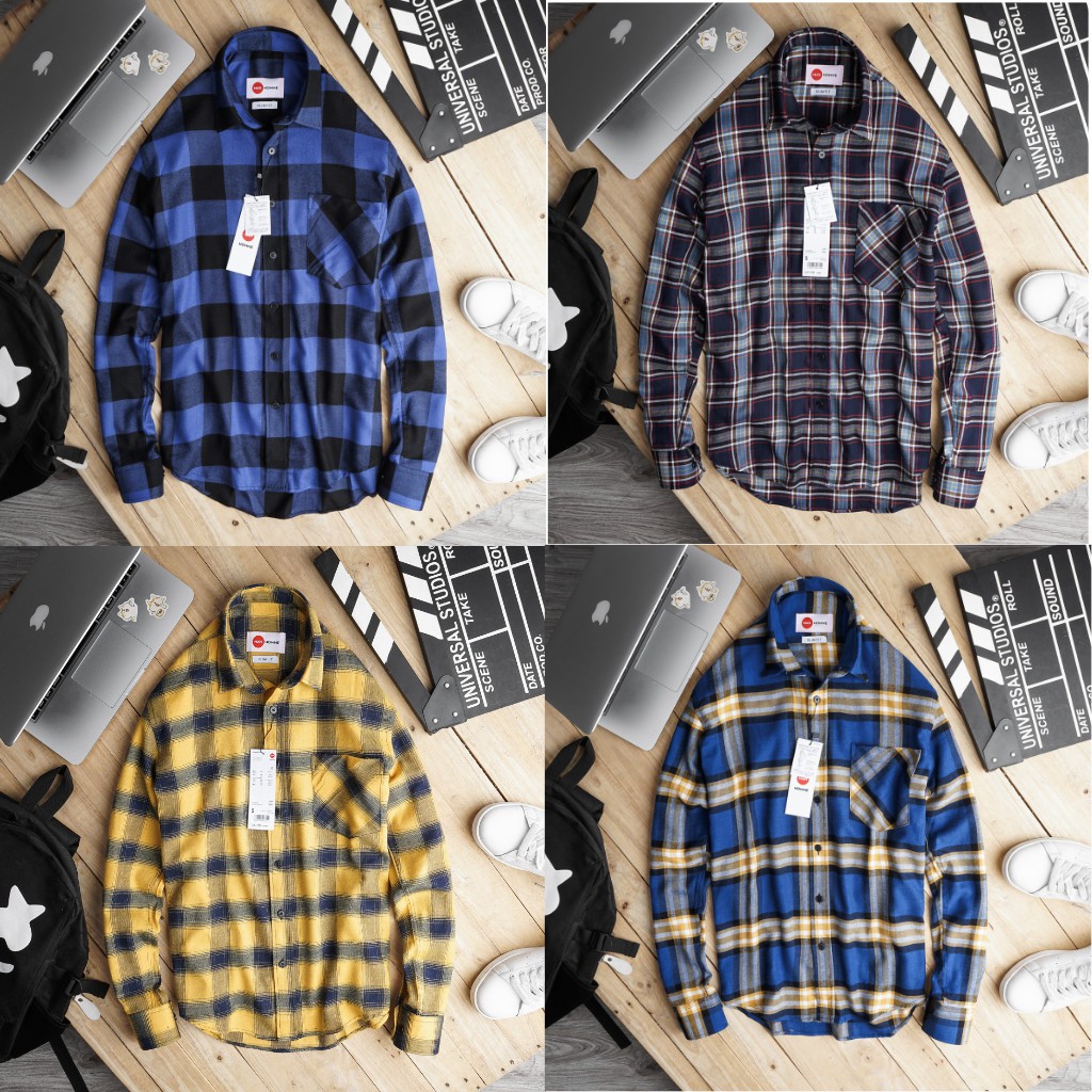 Áo Sơ Mi Flannel Nam Caro Kẻ Sọc  Áo Khoác Sơmi Dài Tay Hàn Quốc Gusta From Ôm Hàng Hiệu-SMGS02 | BigBuy360 - bigbuy360.vn
