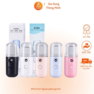 Máy xông tinh dầu mặt mini cầm tay làm sạch mặt mũi họng, phun sương xịt khuẩn khoáng Nano giá rẻ MUNTECH MX01