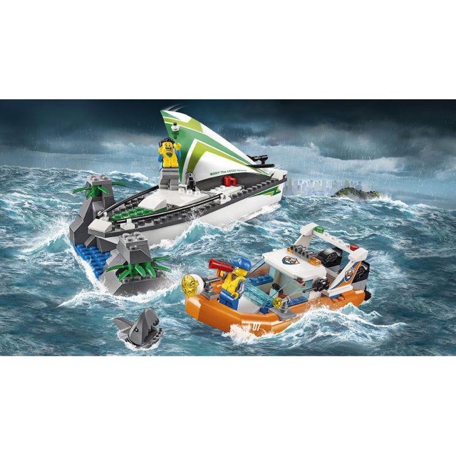 Lego BELA lắp ráp cities 10752 - Thuyền cứu hộ cứu người gặp nạn