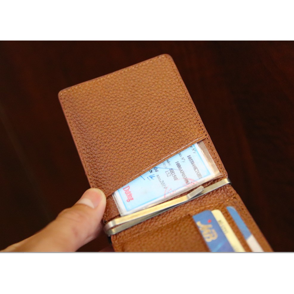 Ví kẹp tiền da bò cao cấp siêu mềm màu bò