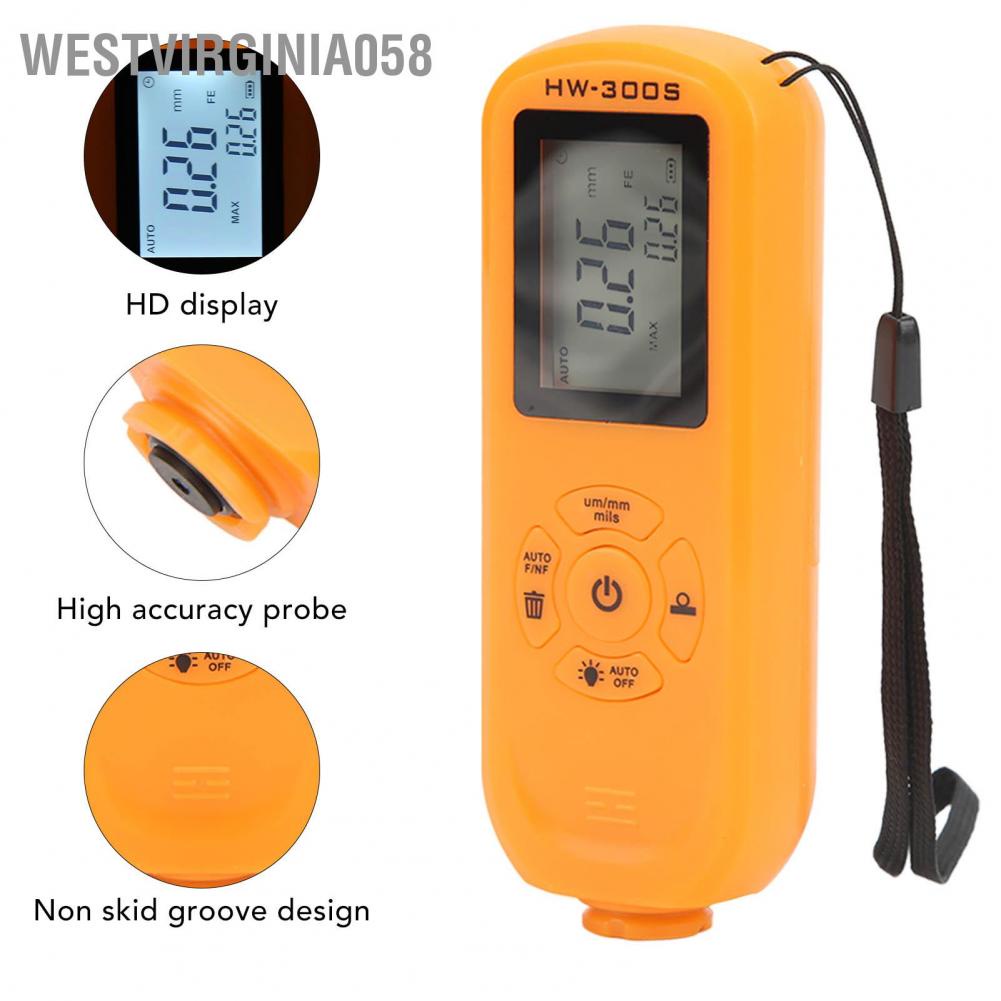 Westvirginia058 Máy đo độ dày lớp sơn sâu 3 đơn vị Um mm Mils để sản xuất màn hình dọc