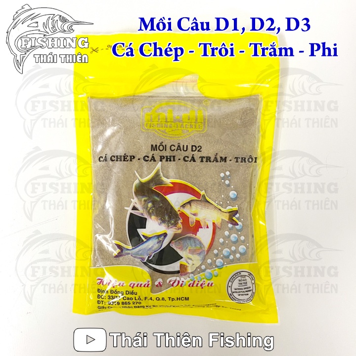 Mồi Câu D1, D2, D3 Cá Chép, Rô Phi, Trắm, Trôi, Tra, Trê, Chim