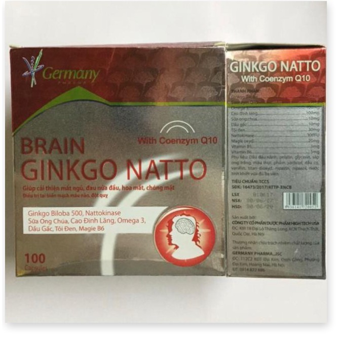 (Chính hãng) HOẠT HUYẾT DƯỠNG NÃO BRAIN GINKGO NATTO Hộp 100 Viên Chính Hãng