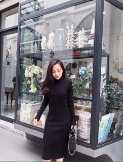 Váy len cổ lọ QC xịn