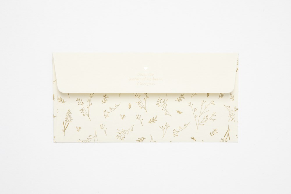 Set 4 Phong Bì ARTBOX Hàn Quốc Màu Ngà Họa Tiết Lá Vàng