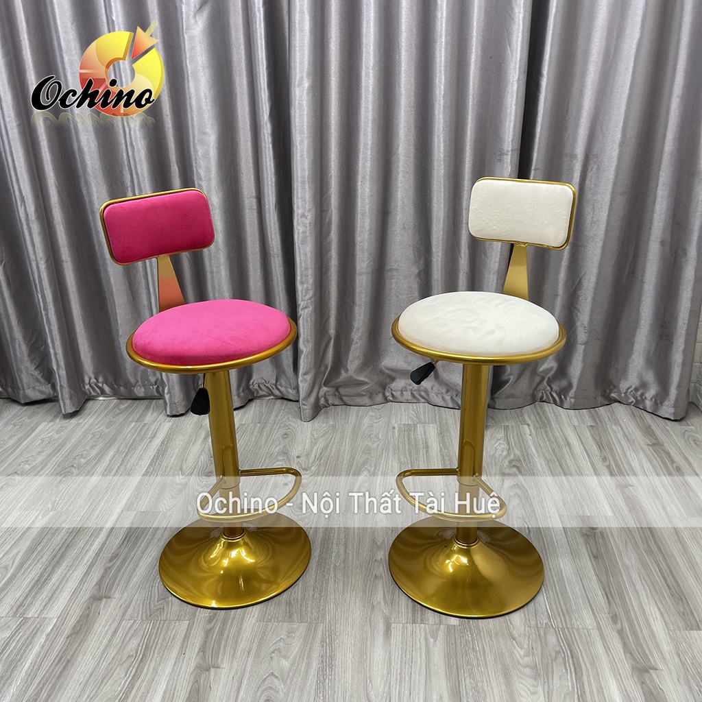 Ghế Bar, Ghế Trang Điểm Chân Vàng ĐẬM K1 Cao Cấp (Hình Thật Shop Chụp).