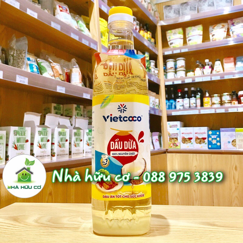 Dầu ăn Vietcoco - Dầu dừa Vietcoco - Dầu dừa Vietcoco Cooking oil - Date: 9/2023 - Nhà Hữu Cơ