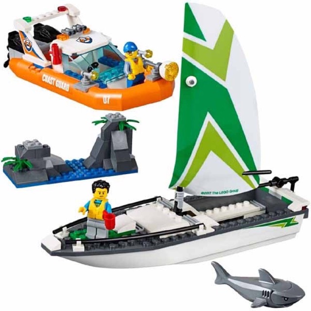 Lego BELA lắp ráp cities 10752 - Thuyền cứu hộ cứu người gặp nạn