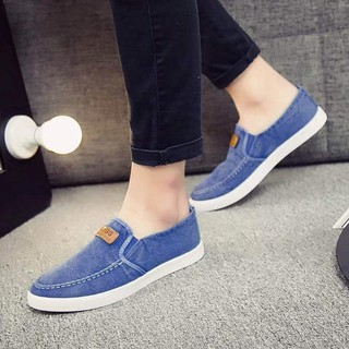 Giày Lười Vải Jean - Xanh Nhạt